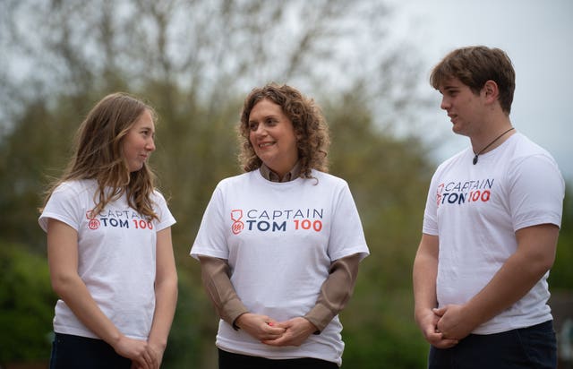 Captain Tom' daughter and grandchildren