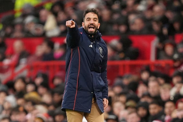 Ruben Amorim gestures on the touchline