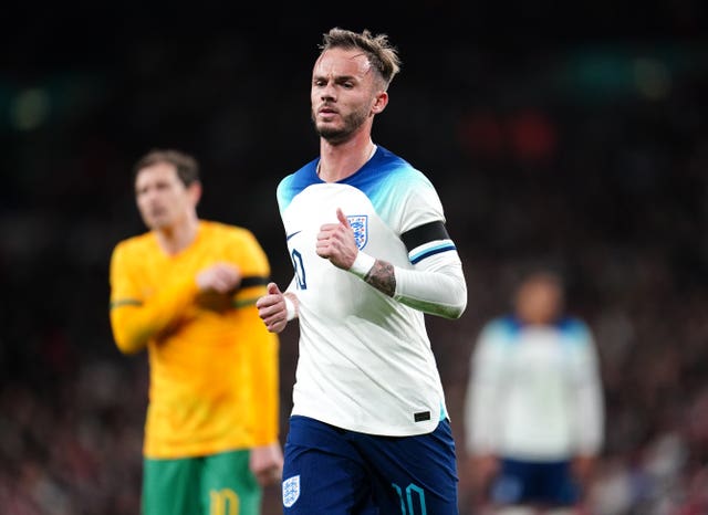 James Maddison in action for England