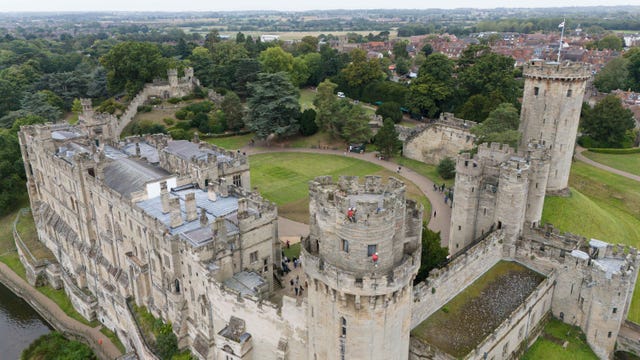 Warwick Castle seen from above