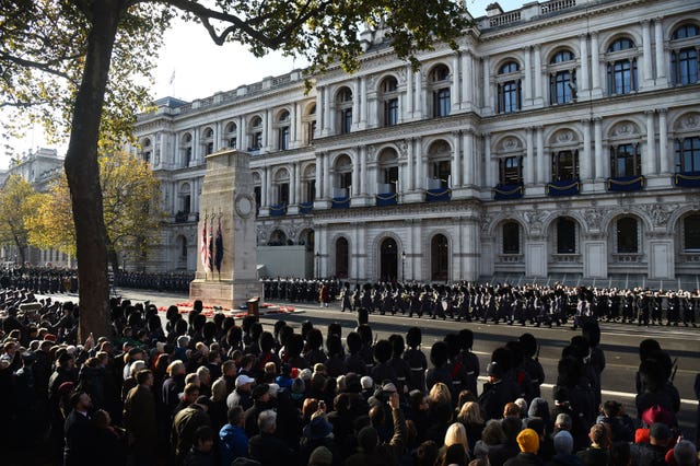The Remembrance Sunday service at The Cenotaph memorial in Whitehall, central London, last year