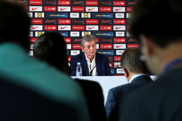 Roy Hodgson at a press conference at Euro 2016 after resigning as England manager