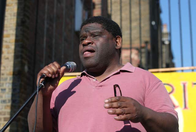 Editor-at-large for the Guardian Gary Younge addressed the crowd (Yui Mok/PA)