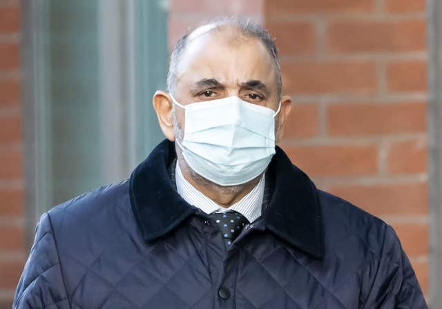 Lord Ahmed arriving at Sheffield Crown Court to be sentenced in February 2022 (Danny Lawson/PA)