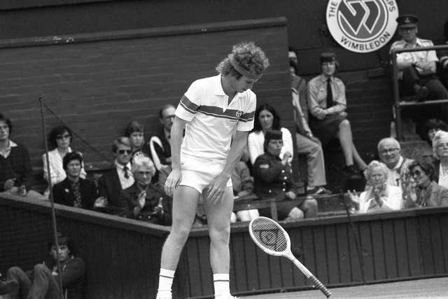 John McEnroe during the 1981 Wimbledon Championship