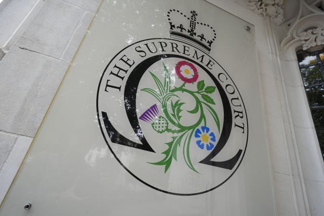 The logo of the Supreme Court in London