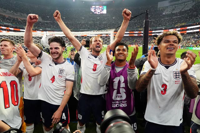 England stars celebrate