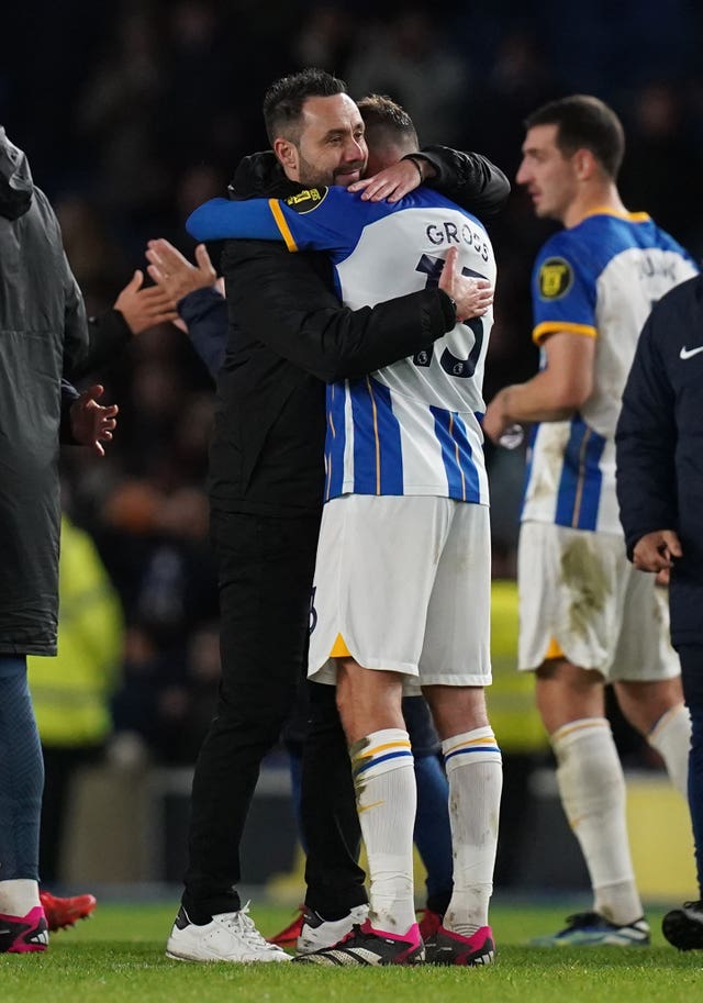 Brighton have picked up 21 points since De Zerbi took over from Graham Potter