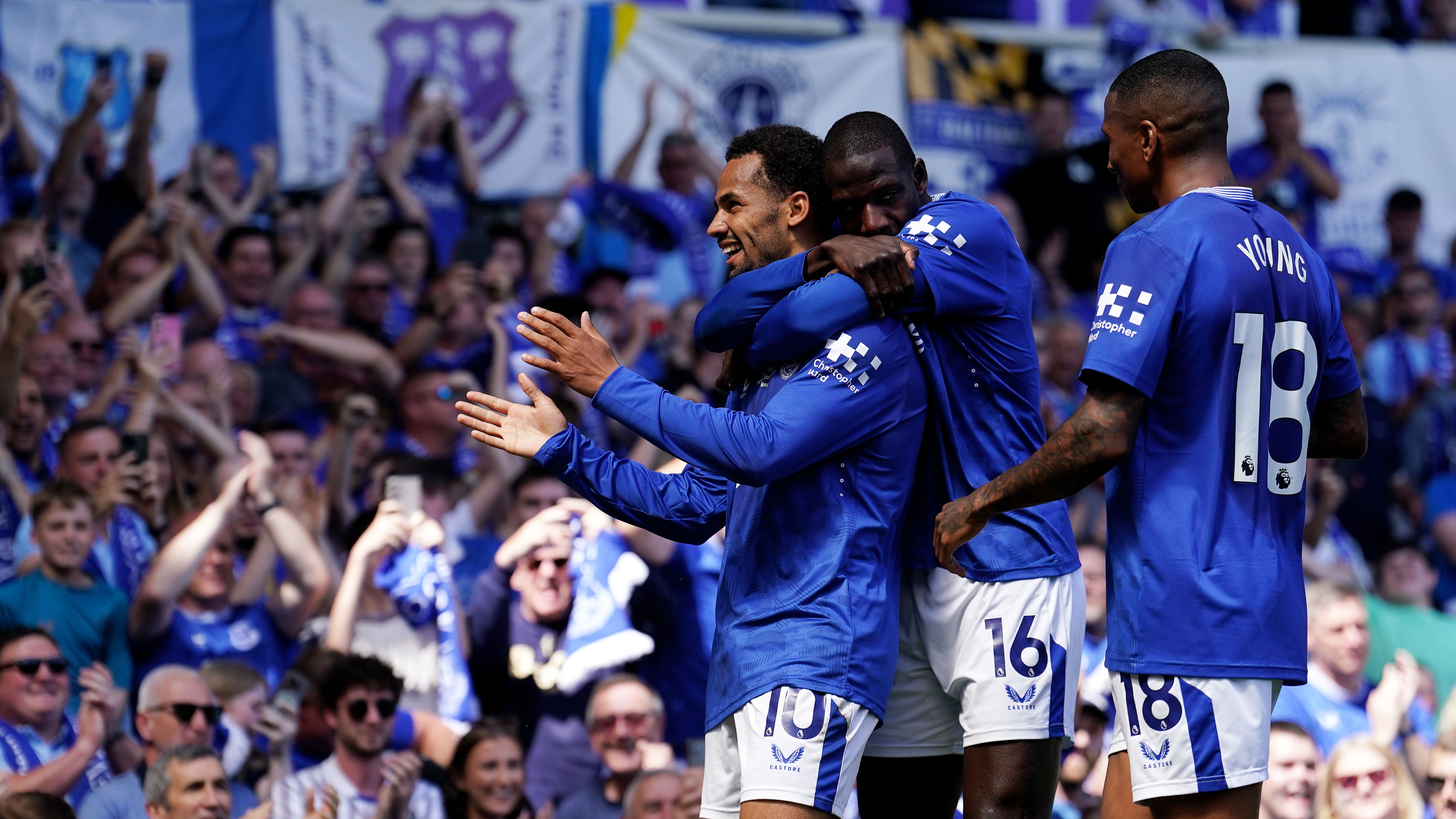 Iliman Ndiaye bagged a brace for Everton (Martin Rickett/PA)