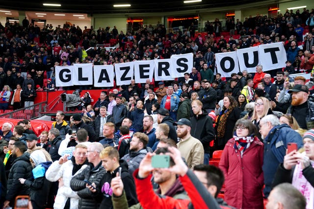 Manchester United fans protest against the Glazer family