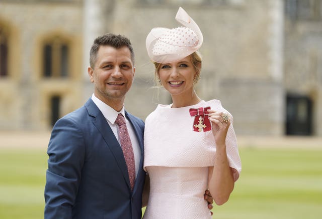 Rachel Riley with her husband Pasha Kovalev