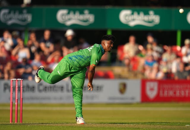 Ahmed in T20 action for Leicestershire last season.