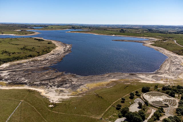 Water levels have dropped at Colliford Lake in Cornwall (Ben Birchall/PA)
