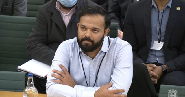 Azeem Rafiq testifies to a DCMS committee hearing