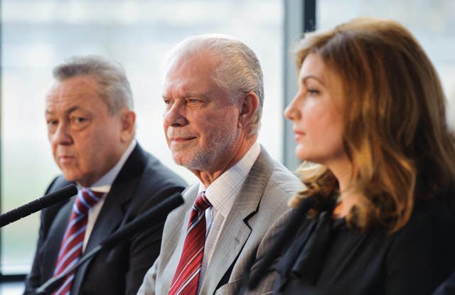 West Ham co-owner David Gold, pictured centre with co-owner David Sullivan and vice-chair Karren Brady, has acknowledged mistakes have been made