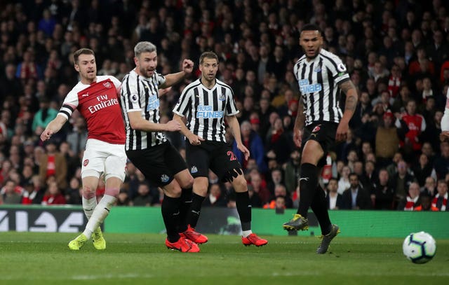 Aaron Ramsey slots home the first goal