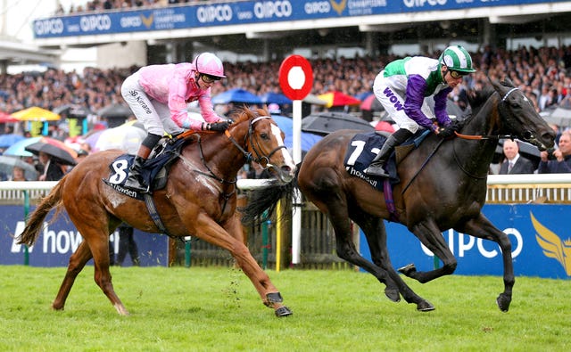 Vadream (right) beating Live In The Dream in the Palace House Stakes at Newmarket