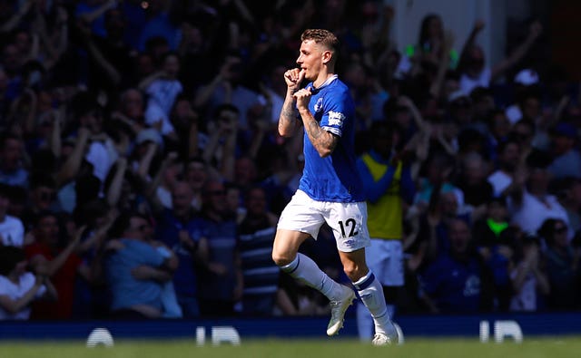 Lucas Digne scored Everton's third (Martin Rickett/PA)