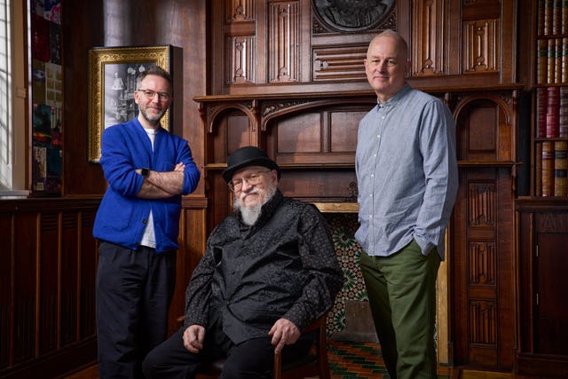 The creator of A Game Of Thrones with the stage show's director and its writer