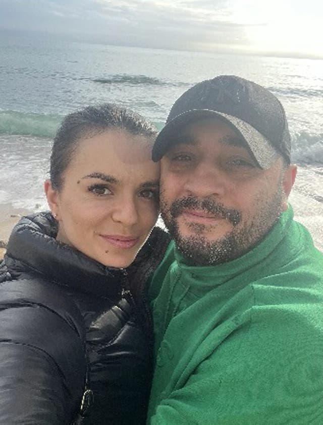 A selfie picture of Biser Dzhambazov and Vanya Gaberova shown to the jury in the Old Bailey trial of Tihomir Ivanchev, Vanya Gaberova, and Katrin Ivanova 