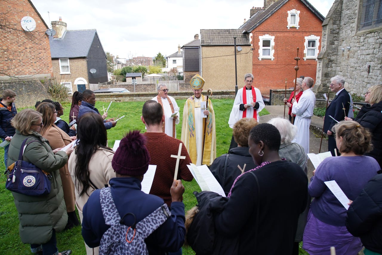 of Canterbury leads Palm Sunday procession at start of Holy