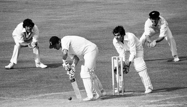 Geoff Boycott (centre) scored 8114 runs during 108 Tests for England.