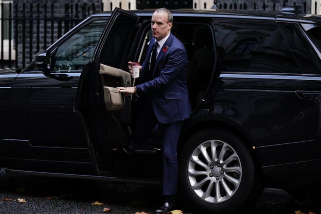 Deputy Prime Minister Dominic Raab in Downing Street