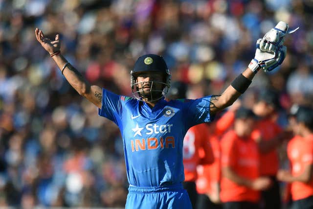 Virat Kohli celebrates his half-century at Edgbaston in 2014