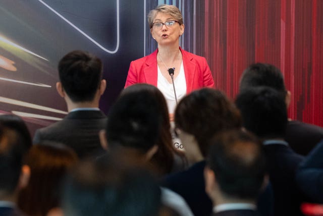Yvette Cooper visit to China