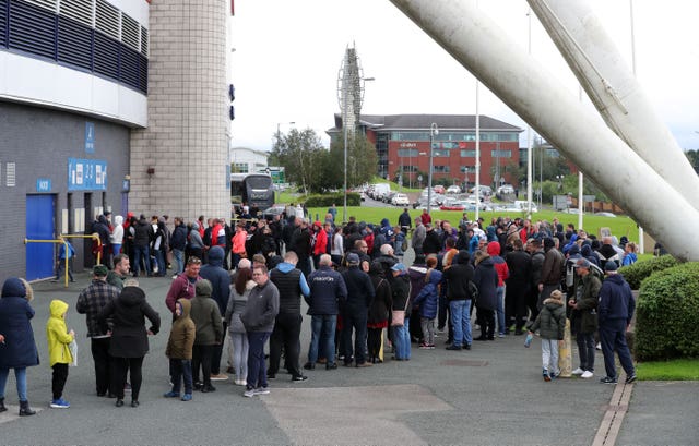 There were long queues outside the stadium as Bolton began life under new ownership