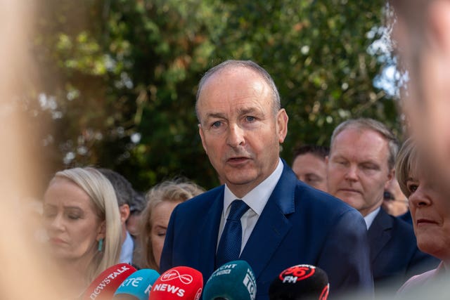 Micheal Martin speaks to the media during the Fianna Fail think-in