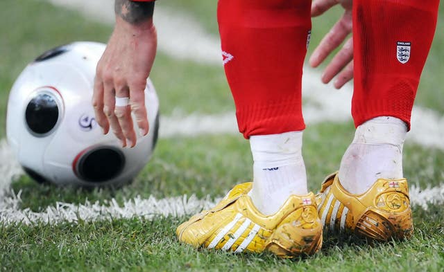 Beckham wore gold boots to commemorate his 100th England cap 