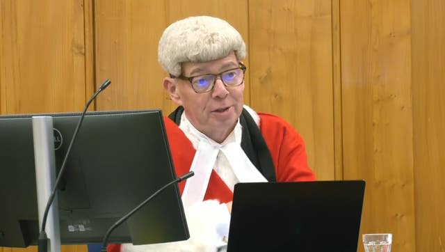 Screen grab taken from PA Video of Mr Justice Bennathan passing sentence at the Old Bailey on serial killer Steve Wright 