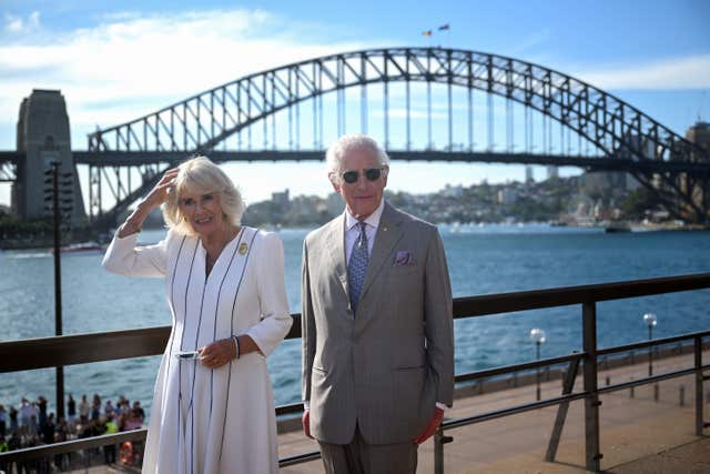 Charles and Camilla in October visiting the Sydney Opera House 