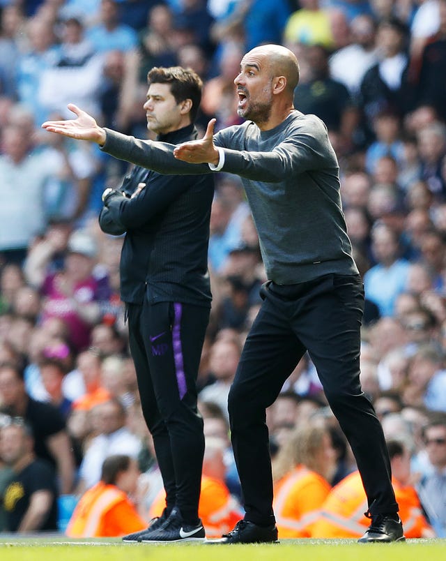 Pochettino (left) believes Guardiola (right) is one of the best coaches in the world
