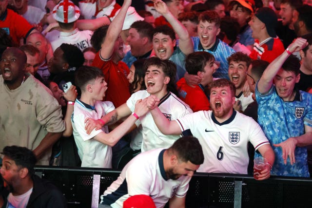 Fans watching England v Netherlands