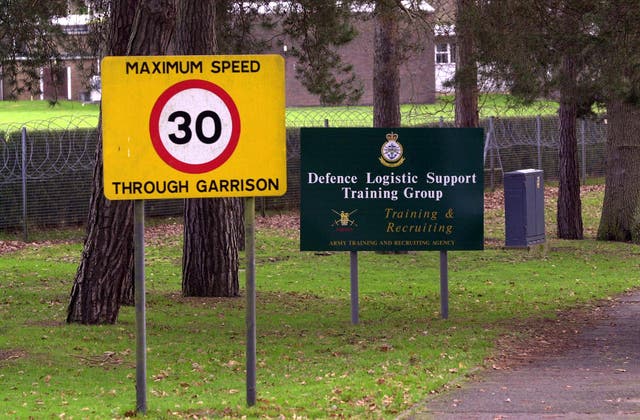 The entrance to Deepcut Barracks in Surrey (Tim Ockenden/PA)