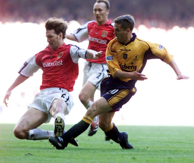 Owen netted both of Liverpool's goals as they beat Arsenal 2-1 in the 2001 FA Cup final (Tom Hevezi/PA).