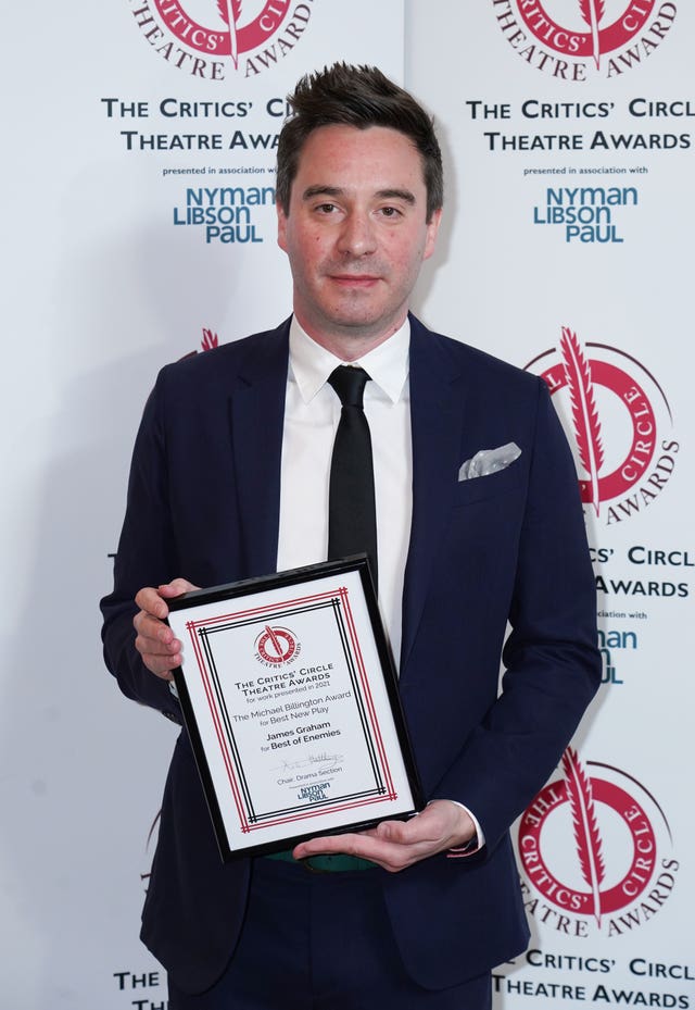 James Graham with the Michael Billington Award for Best New Play