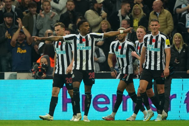 Joe Willock celebrates Newcastle''s goal