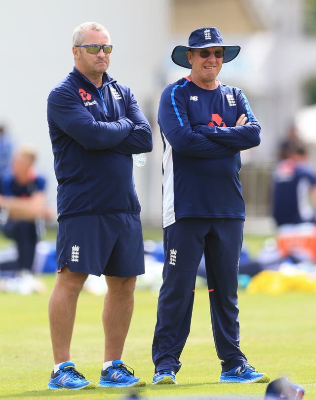 Paul Farbrace, left, will take charge for the T20 game with Australia