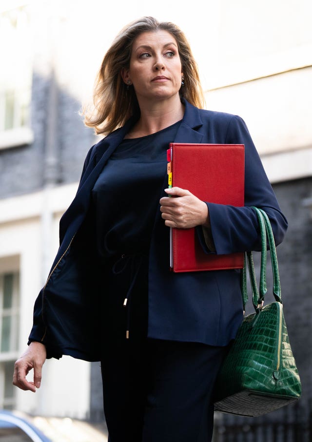 Leader of the House of Commons Penny Mordaunt leaves Downing Street, London, after a Cabinet meeting