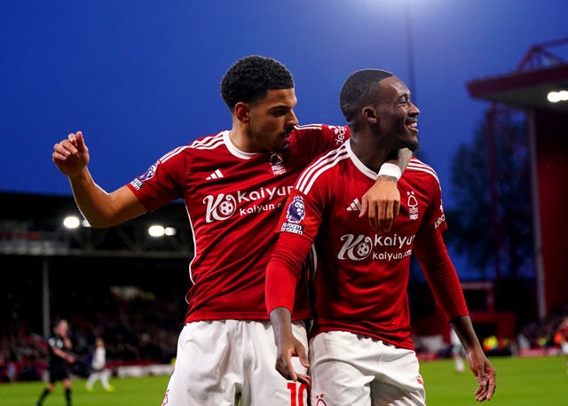 Callum Hudson-Odoi (right) celebrates with team-mate Morgan Gibbs-White 