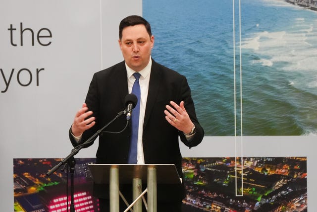 Lord Ben Houchen makes a speech after being re-elected as the Tees Valley Mayor