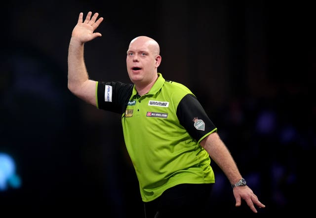 Michael van Gerwen on stage