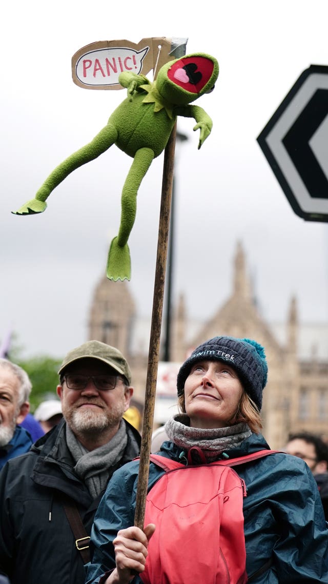 An Extinction Rebellion rally on the first day of the protests 