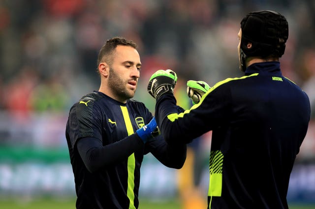 Ospina (left) has had to play second-fiddle to Cech (right) since the latter arrived at Arsenal