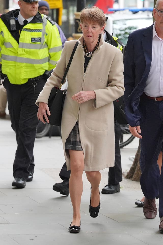 Former Post Office boss Paula Vennells arrives to give her second day of evidence to the Post Office Horizon IT Inquiry at Aldwych House, central London