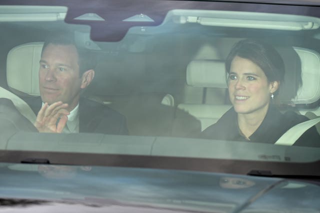 Princess Eugenie and Jack Brooksbank in a car