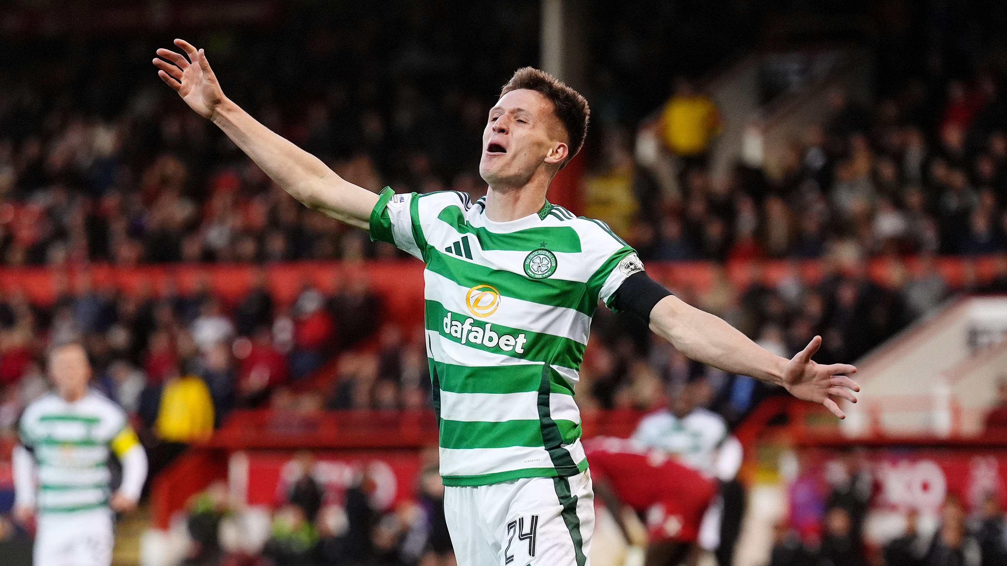 Johnny Kenny celebrates his goal (Andrew Milligan/PA)